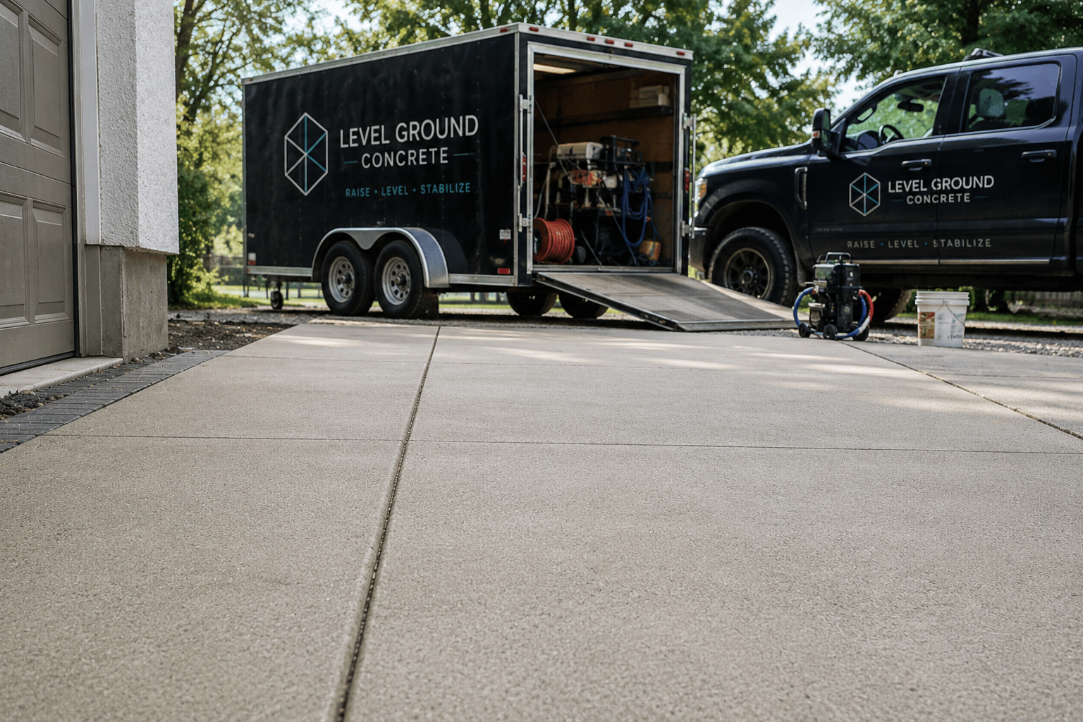 Completed concrete leveling project
